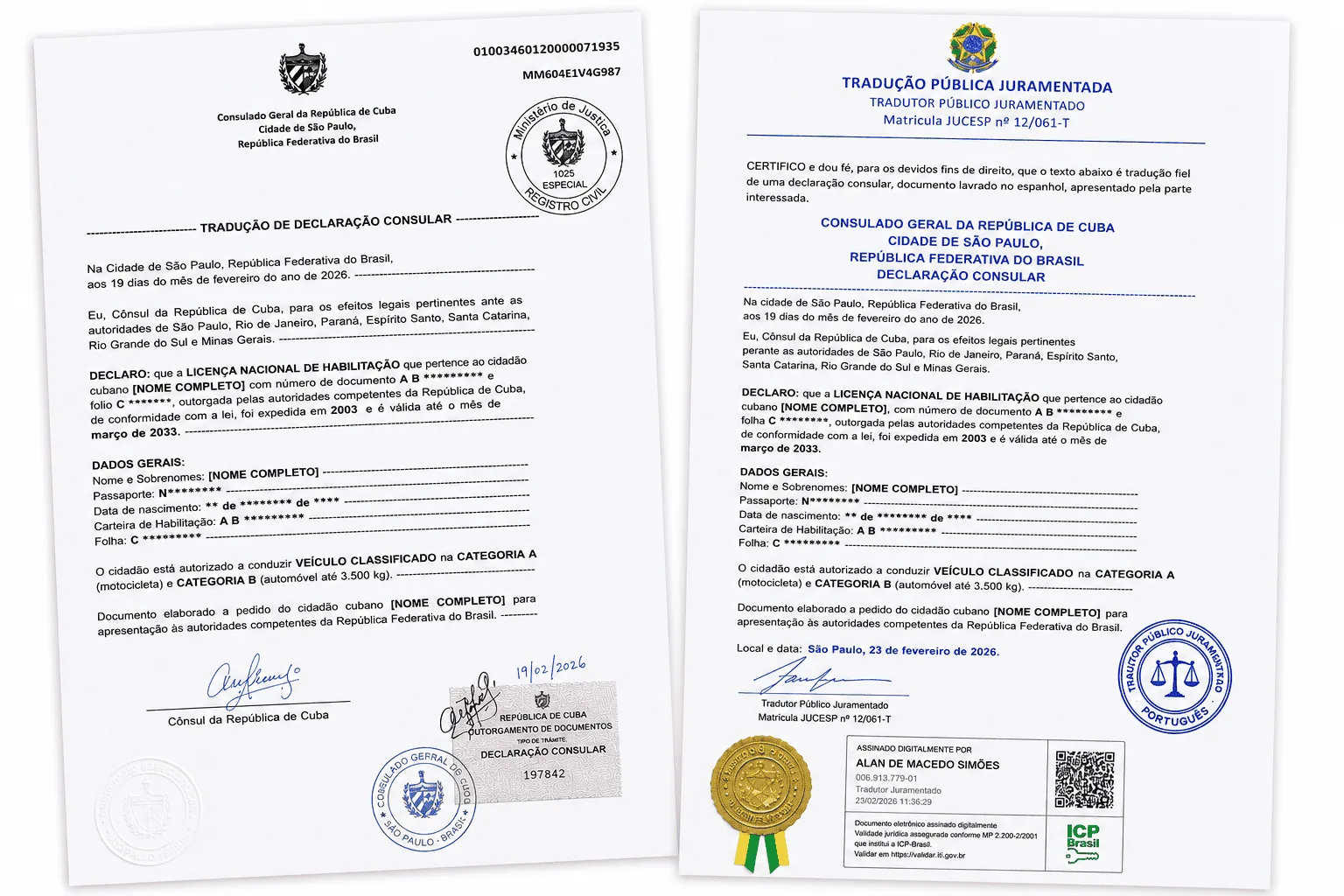Traducción - Declaración Consular